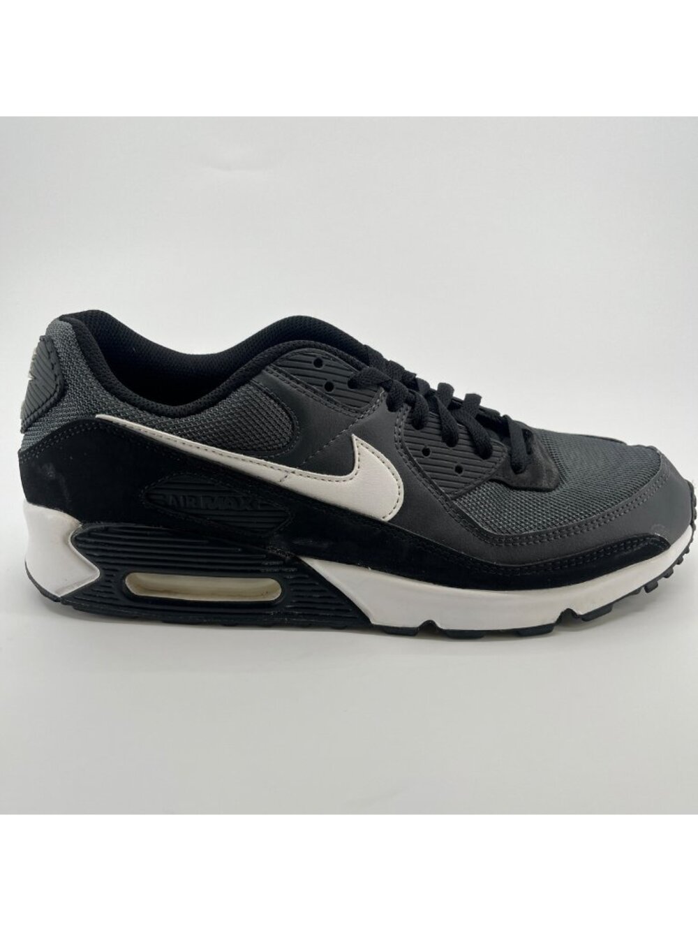 Nike Air Max 90 Mens Size 11.5 Gray Black White Athletic Running Shoes Sneakers